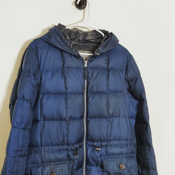 Eddie Bauer Blue Puffer Jacket Long Down Filled L - Picture 3 of 6